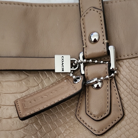 Coach Charlie Embossed Python Leather Tote Luxury Bag Old Money Quiet Luxury - Picture 2 of 16